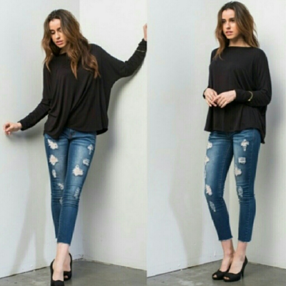 Black Open Back Top